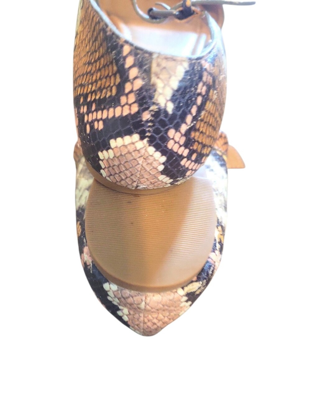 Madewell The Alina Leather D'Orsay Snake-Print Mary Jane Flats in Tan and Black - Picture 9 of 9